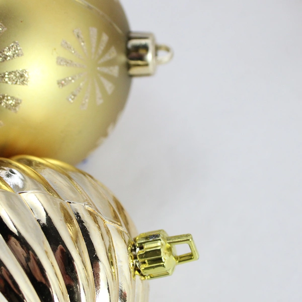 Lot of 14 Gold Christmas Ornaments Assorted Sizes And Shapes