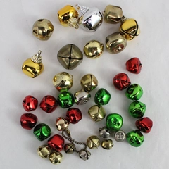 Lot Of 37 Assorted Color And Size Metal Christmas Jingle Bells
