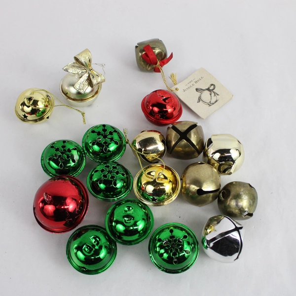 Lot Of 18 Assorted Color Metal Christmas Jingle Bells