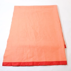 Fiberwoven Peach With Orange Trim Blanket 71" x 88" Flawed DIY Fabric