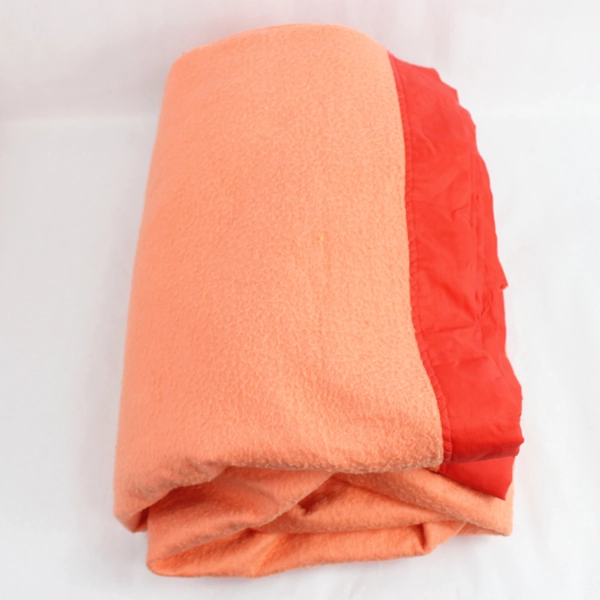Fiberwoven Peach With Orange Trim Blanket 71" x 88" Flawed DIY Fabric