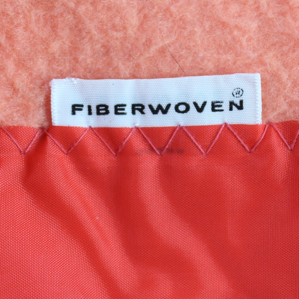 Fiberwoven Peach With Orange Trim Blanket 71" x 88" Flawed DIY Fabric