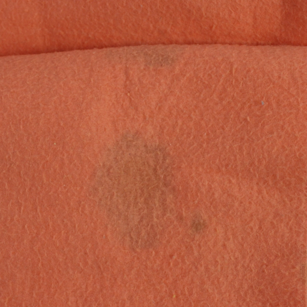 Fiberwoven Peach With Orange Trim Blanket 71" x 88" Flawed DIY Fabric