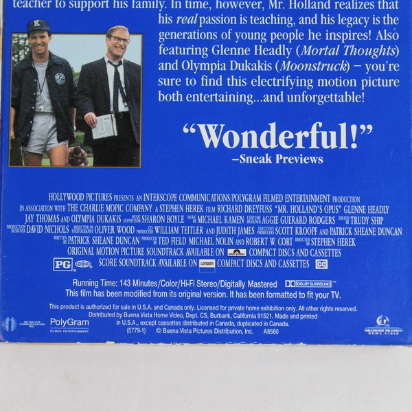 Mr. Holland's Opus VHS 1996 Hollywood Pictures Home Video Richard Dreyfuss