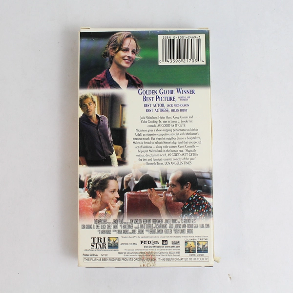As Good As It Gets VHS Tape Columbia Tri Star 1998 Jack Nicholson