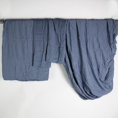 Solid Color Blue Twin Set Soft (2 Pillowcases, 1 Fitted Sheet, 1 Flat Sheet)