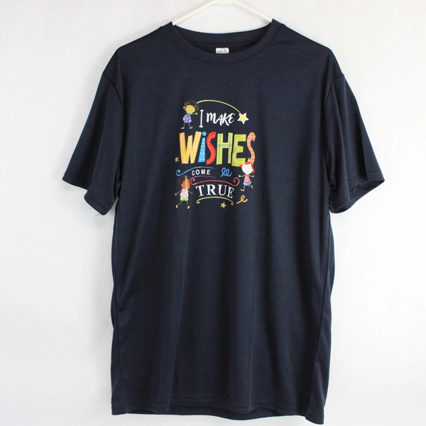 I Make Wishes Come True Navy Blue Graphic T-Shirt Men's Size Large