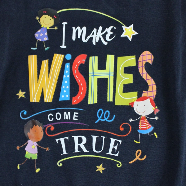 I Make Wishes Come True Navy Blue Graphic T-Shirt Men's Size Large