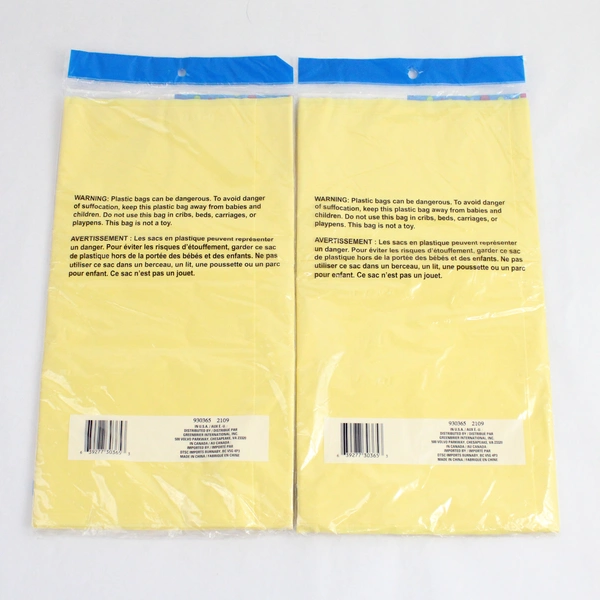 Set of 2 Greenbrier International Yellow Disposable Table Covers 54" x 108"