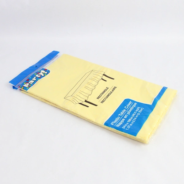 Set of 2 Greenbrier International Yellow Disposable Table Covers 54" x 108"