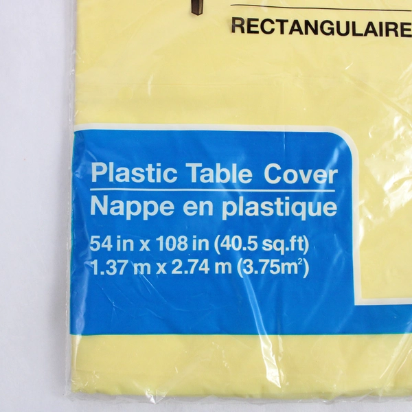 Set of 2 Greenbrier International Yellow Disposable Table Covers 54" x 108"