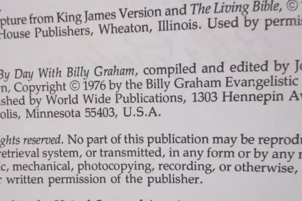 Day By Day with Billy Graham 1976 World Wide Publications Paperback