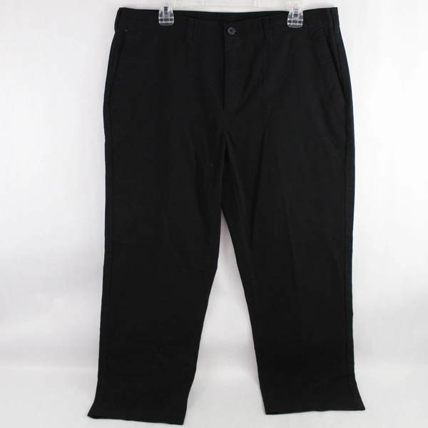 George Dress Pants Slacks Men's Size 36 X 29 Black Flat Front Slash Pockets
