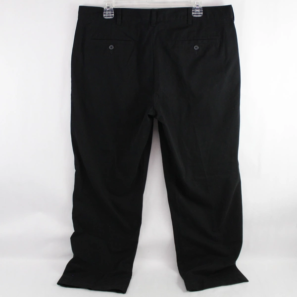 George Dress Pants Slacks Men's Size 36 X 29 Black Flat Front Slash Pockets