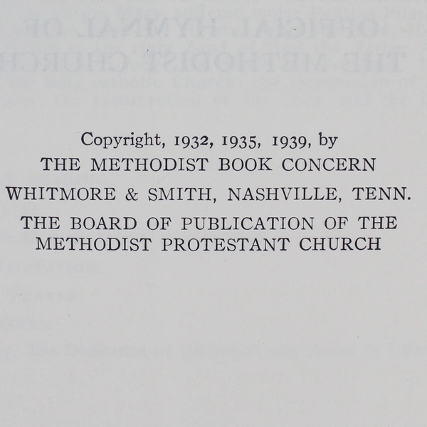 The Methodist Hymnal Songbook 1939 by Methodist Publishing House Hardcover
