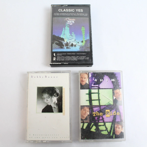 Lot of 3 Pop Cassette Tapes- 4Him: The Ride, Debbie Boone, Classic Yes