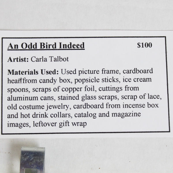 An Odd Bird Indeed by Carla Talbot 2002 Multimedia Collage Wall Art