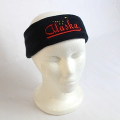 T.I. Navy Blue Embroidered Alaska Logo 100% Acrylic Workout Exercise Sweatband