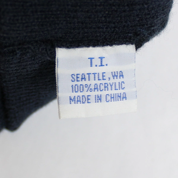 T.I. Navy Blue Embroidered Alaska Logo 100% Acrylic Workout Exercise Sweatband