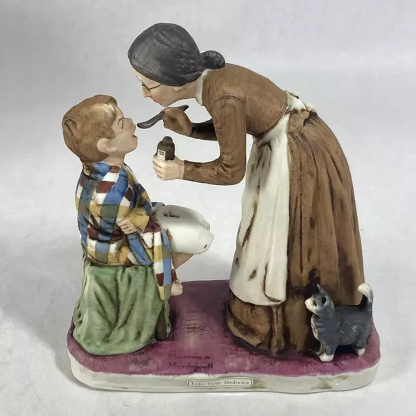 1975 Norman Rockwell Saturday Evening Post Cover Coll. Take Your Medicine NR 18