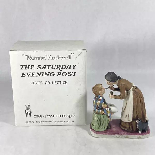 1975 Norman Rockwell Saturday Evening Post Cover Coll. Take Your Medicine NR 18