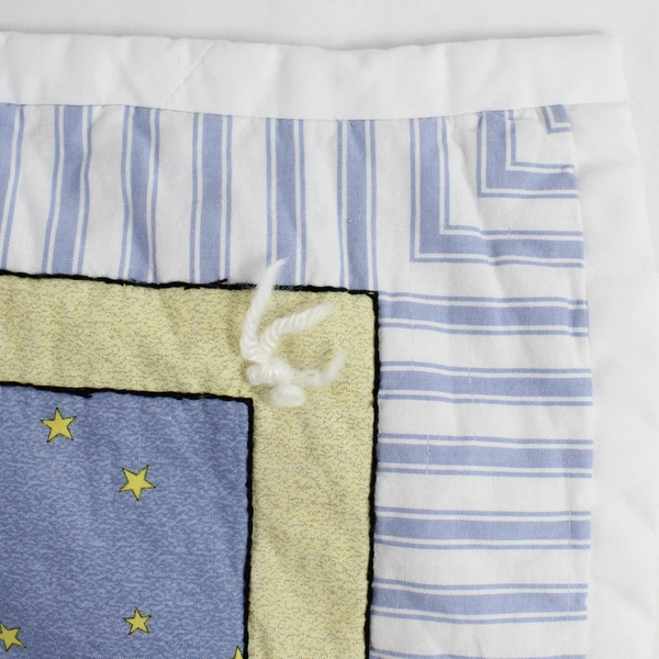 Vintage Handmade Baby Blanket Animal/Night Themed 33" x 39"