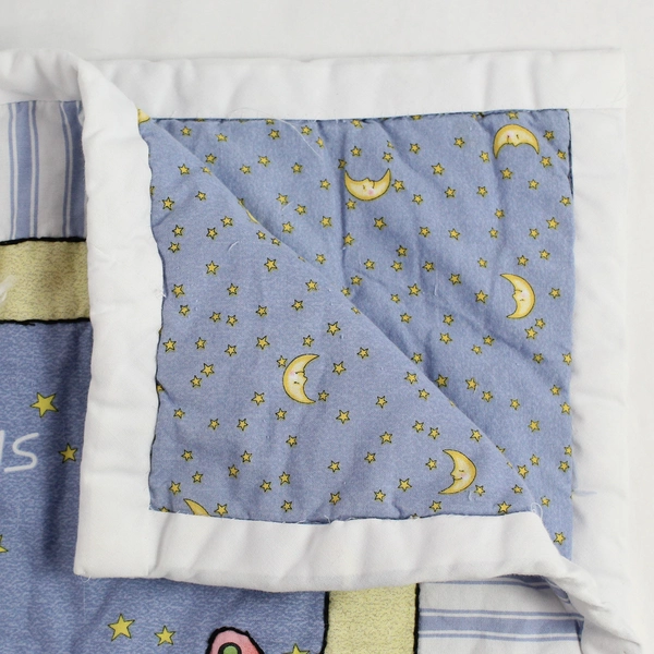 Vintage Handmade Baby Blanket Animal/Night Themed 33" x 39"