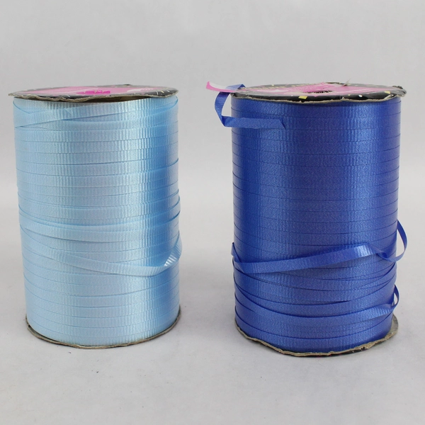 Lot of 4 Partially Used Blue and White Curling Ribbon Rolls