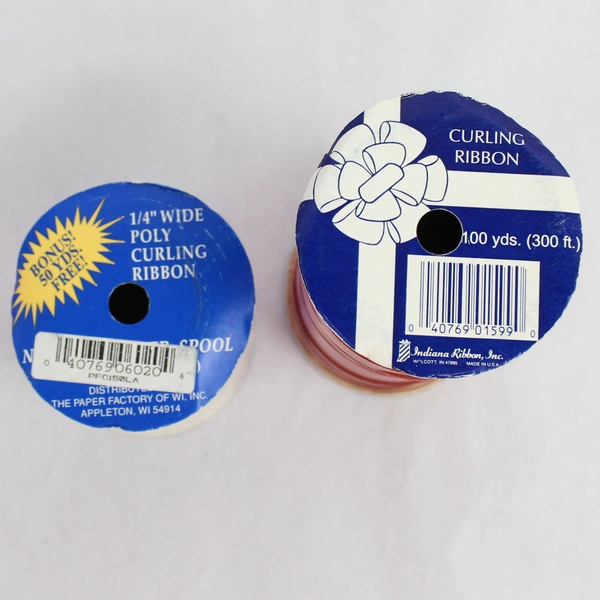 Lot of 5 Partially Used Red Pink Purple Curling Ribbon Rolls