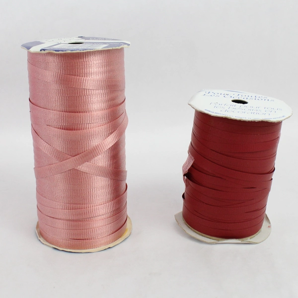 Lot of 5 Partially Used Red Pink Purple Curling Ribbon Rolls