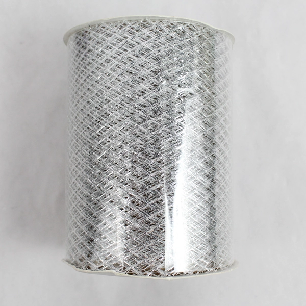 Lot of 4 New Decorative Mesh Ribbon Rolls in Red Purple and White