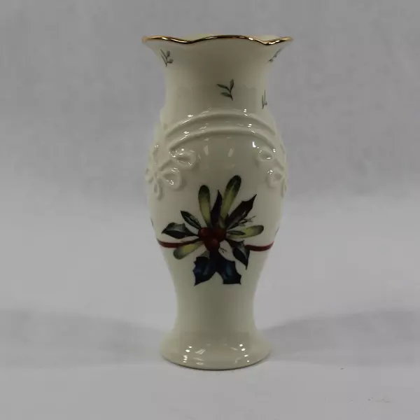 Lenox Winter Greetings Bud Vase Holly Berries 5" Christmas Table Décor