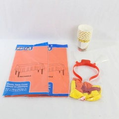 Birthday Party Decorations Set: 2 Tablecloths, 8 Cups, 7 Balloons, Headband