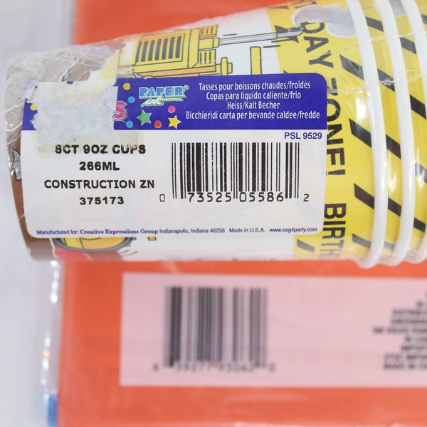 Birthday Party Decorations Set: 2 Tablecloths, 8 Cups, 7 Balloons, Headband