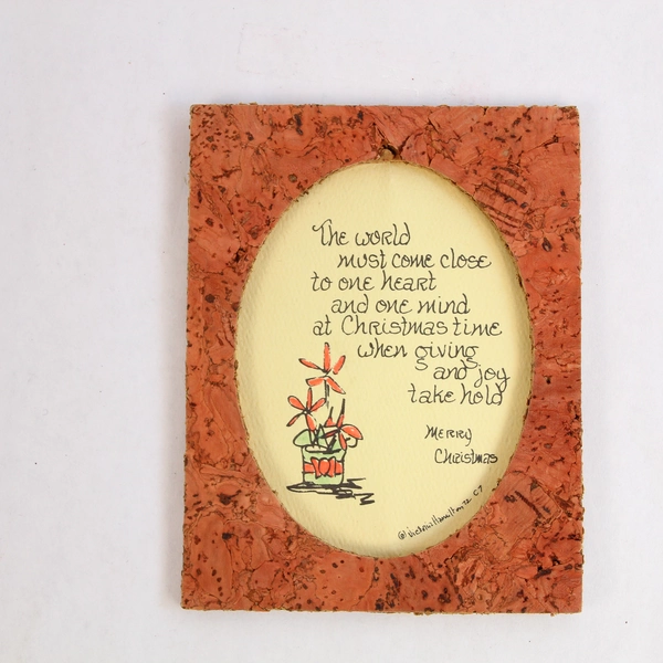 Lot of 2 Vintage Victoria Hamilton 1972 Christmas Blue Heron Cork Frames