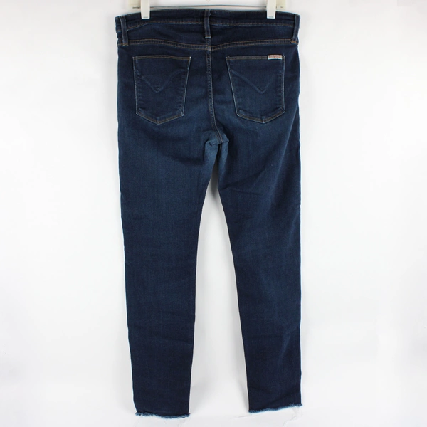 Hudson Women's Tapered Super Skinny Midrise Jeans Size 31 Frayed At Ankles