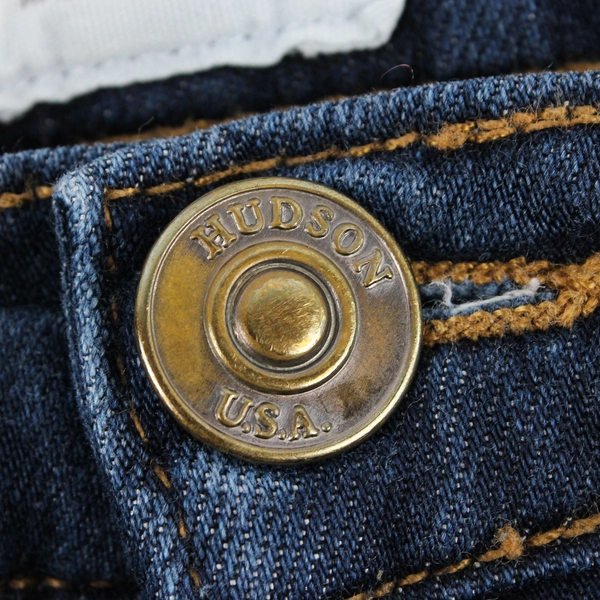 Hudson Women's Tapered Super Skinny Midrise Jeans Size 31 Frayed At Ankles