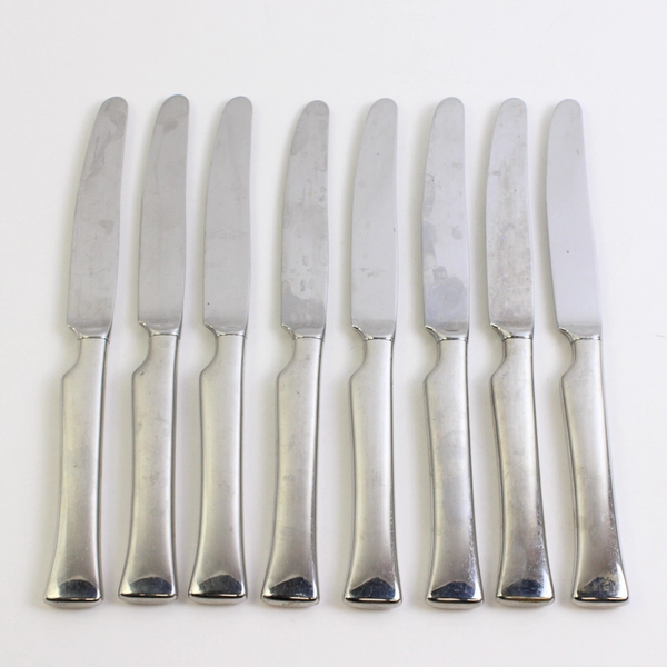 Lot of 8 Oneida Mod Hollow French Knives Stainless Steel Glossy Finish