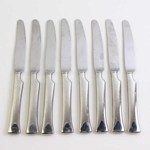 Lot of 8 Oneida Mod Hollow French Knives Stainless Steel Glossy Finish