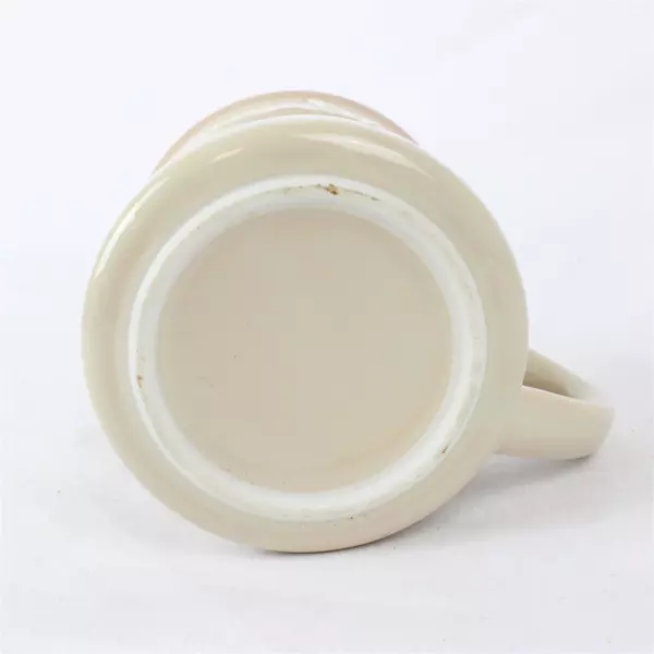 Handcrafted 12oz Tan Ceramic Coffee Mug with Hand Painted Grass and Lily 