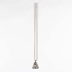 Vintage Sterling Silver Celestial Pendant Necklace Signed Toitu 30"