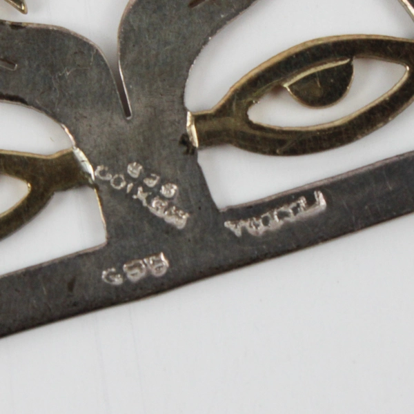 Vintage Sterling Silver Celestial Pendant Necklace Signed Toitu 30"