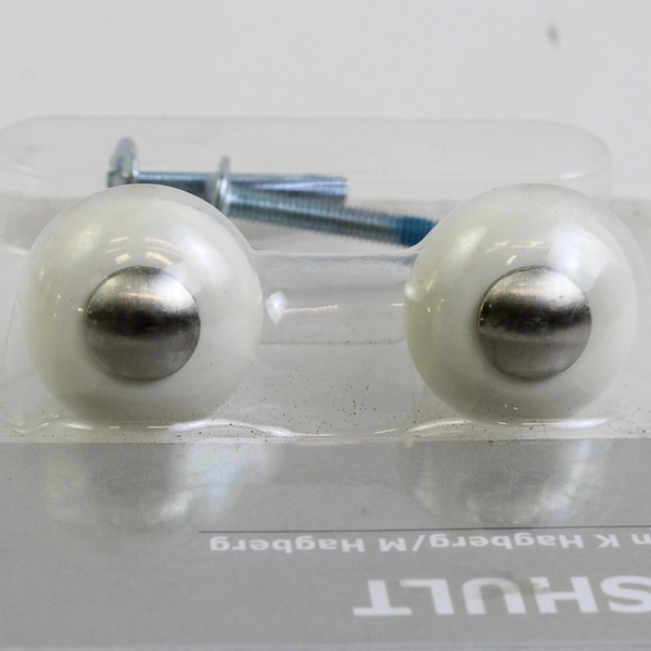 Ikea HISHULT Round Knobs Porcelain White 1" NEW 2PK Vintage Style 202.731.41