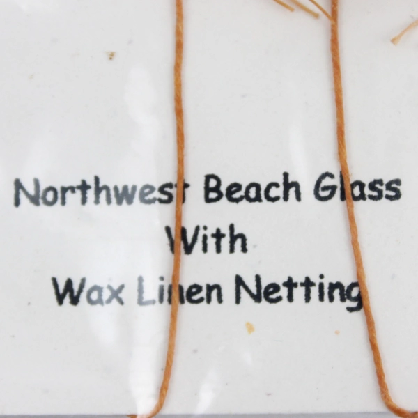 Northwest Colorless Beach Glass Wax Linen Netting Necklace