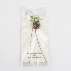Northwest Green Beach Glass Wax Linen Netting Necklace