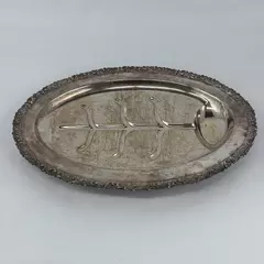 Vintage Friedman Silver Company Tree Well Silver Plate 19” Footed Oval Platter