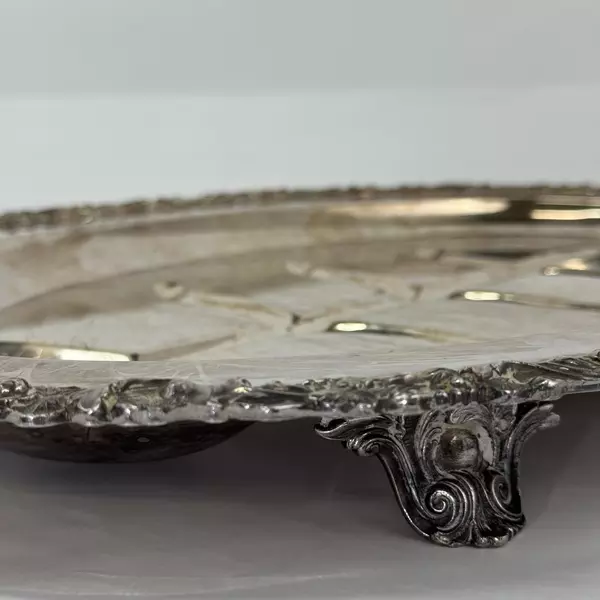 Vintage Friedman Silver Company Tree Well Silver Plate 19” Footed Oval Platter