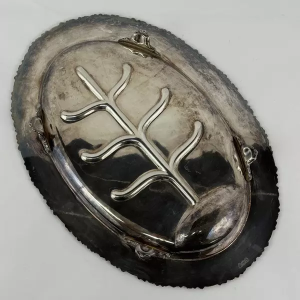 Vintage Friedman Silver Company Tree Well Silver Plate 19” Footed Oval Platter