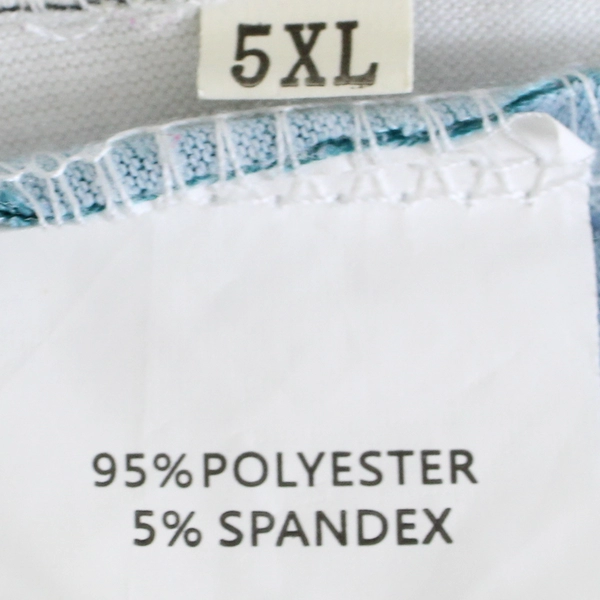 White and Teal Pine Tree Forest Print Long-Sleeve T-Shirt Women's Size 5XL