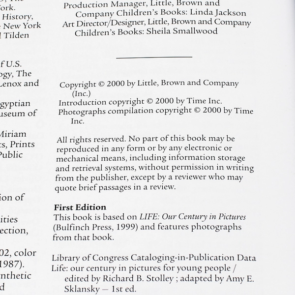LIFE Our Century in Pictures for Young People 2000 Hardcover Dust Jacket 1st Ed